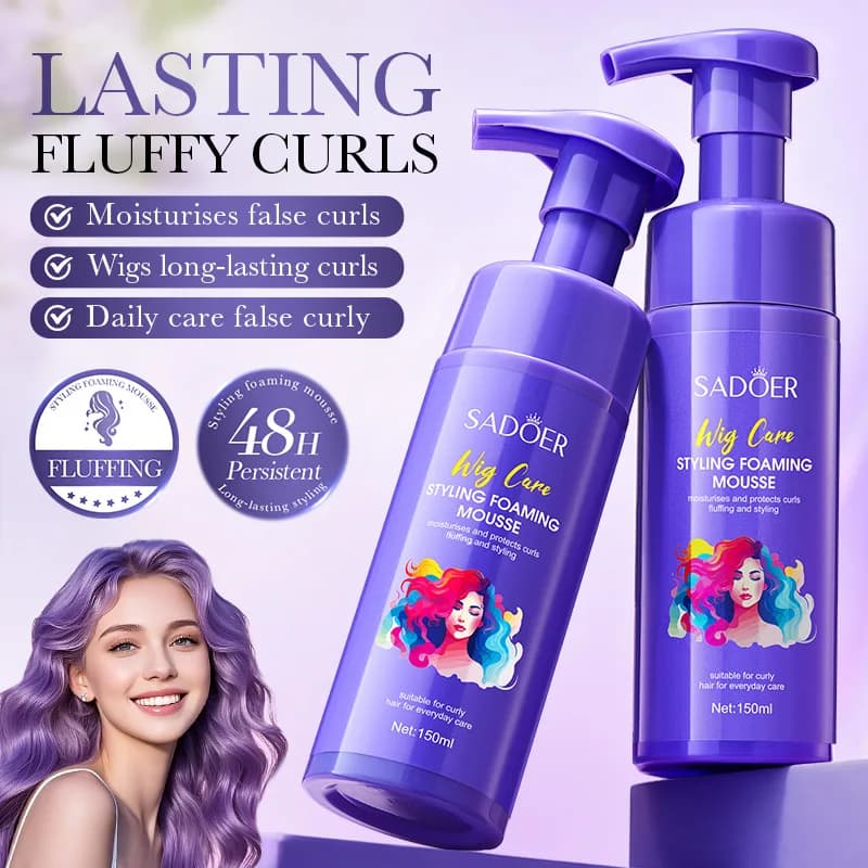Foam wax effect bubbles for female curly hair, moisturizing elastic element for care of voluminous hair, magic tool for care, foam molding gel.
