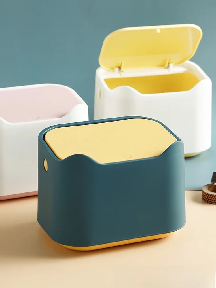 Coperchio per cestino da scrivania in stile nordico, per ufficio e camera da letto, simpatico e creativo, per ragazza, contenitore per carta, strumento per lo smaltimento dei rifiuti domestici
