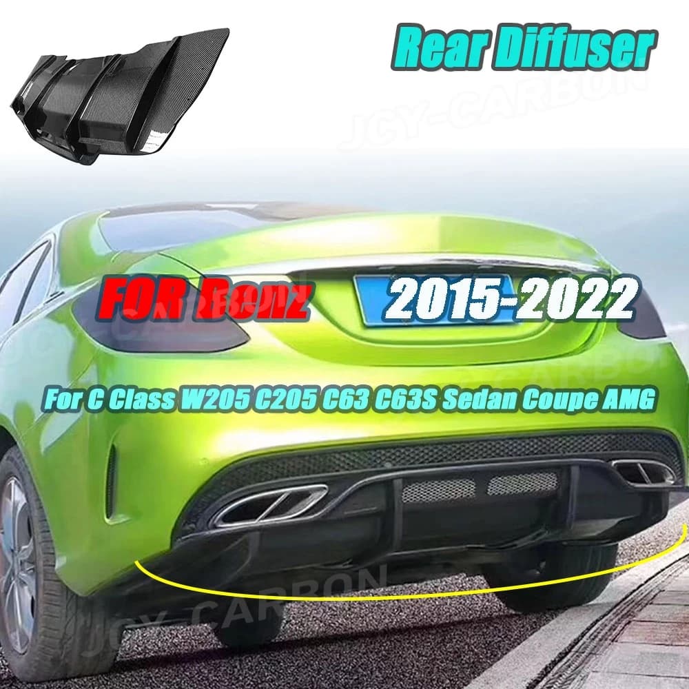 JCYECF For Benz C Class W205 C205 C63 C63S Sedan Coupe AMG 2015-2022 Rear Diffuser Bumper Lip Protector Car Exterior Accessories