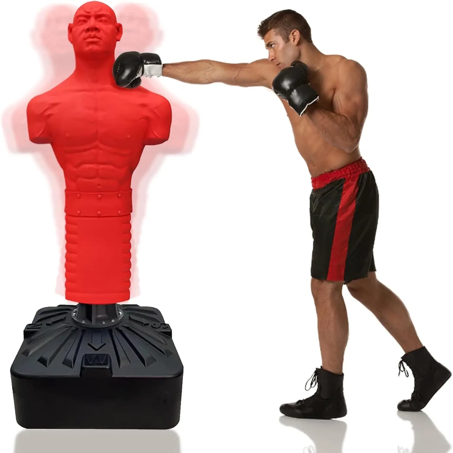 Bob boxing mannequin, durable silicone boxing bag with large stable base for adults and children, independent training target for boxing