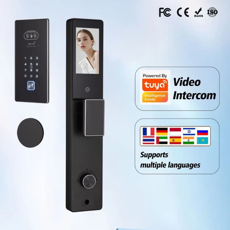 Embedded Smart Password Lock Palm Vein Tuya WiFi Fast Connection Fingerprint Door Lock Villa Anti-theft Door