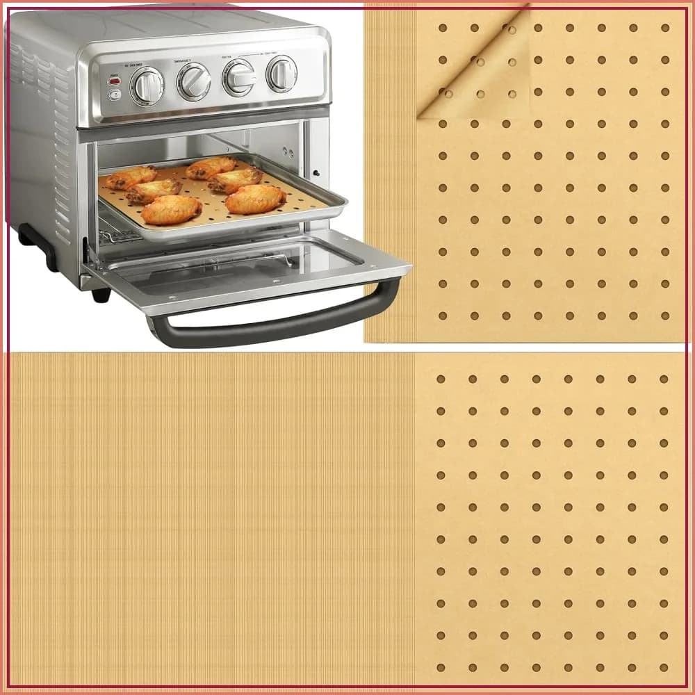 150pcs Air Fryer Parchment Paper Liners 9x11 Inch Perforated for Healthy Crispy Cooking