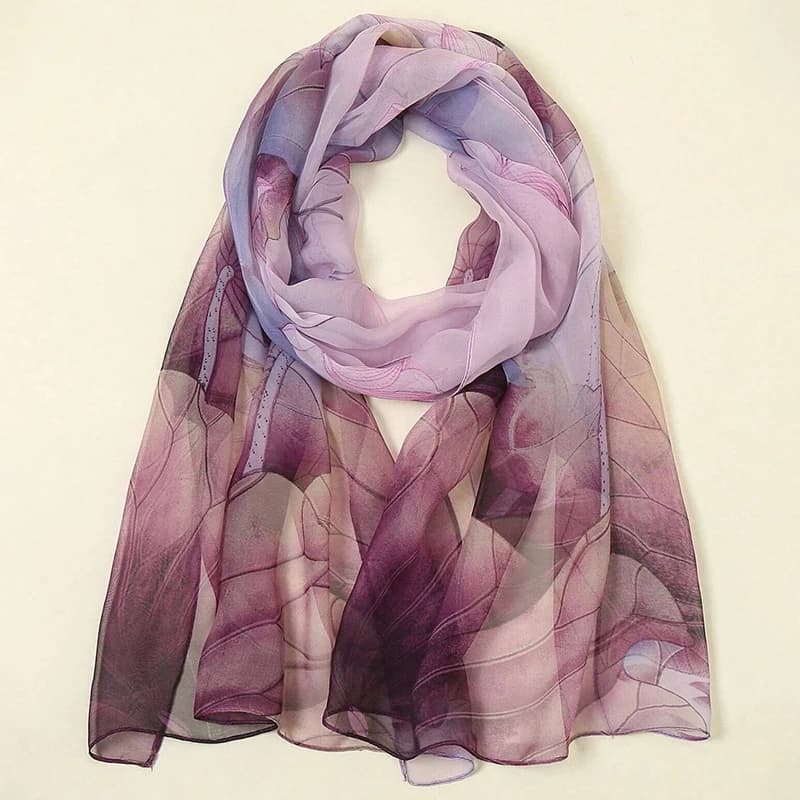 Sciarpa da spiaggia da donna di marca di lusso Scialli di seta floreali Design Stampa Fascia per capelli Estate femminile Fascia avvolge Protezione solare Hijab 2024