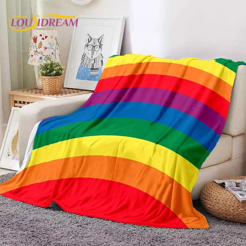 Rainbow color Illusion Cartoon Soft flanella coperta per letti camera da letto divano Picnic, coperta per copertura regalo per il tempo libero all'aperto
