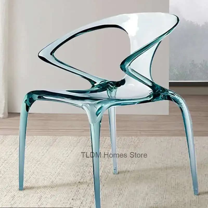 Poltrona di design Soggiorno nordico Sala da pranzo Poltrona ergonomica da gioco moderna Sillon da esterno Individua Mobili da giardino trasparenti