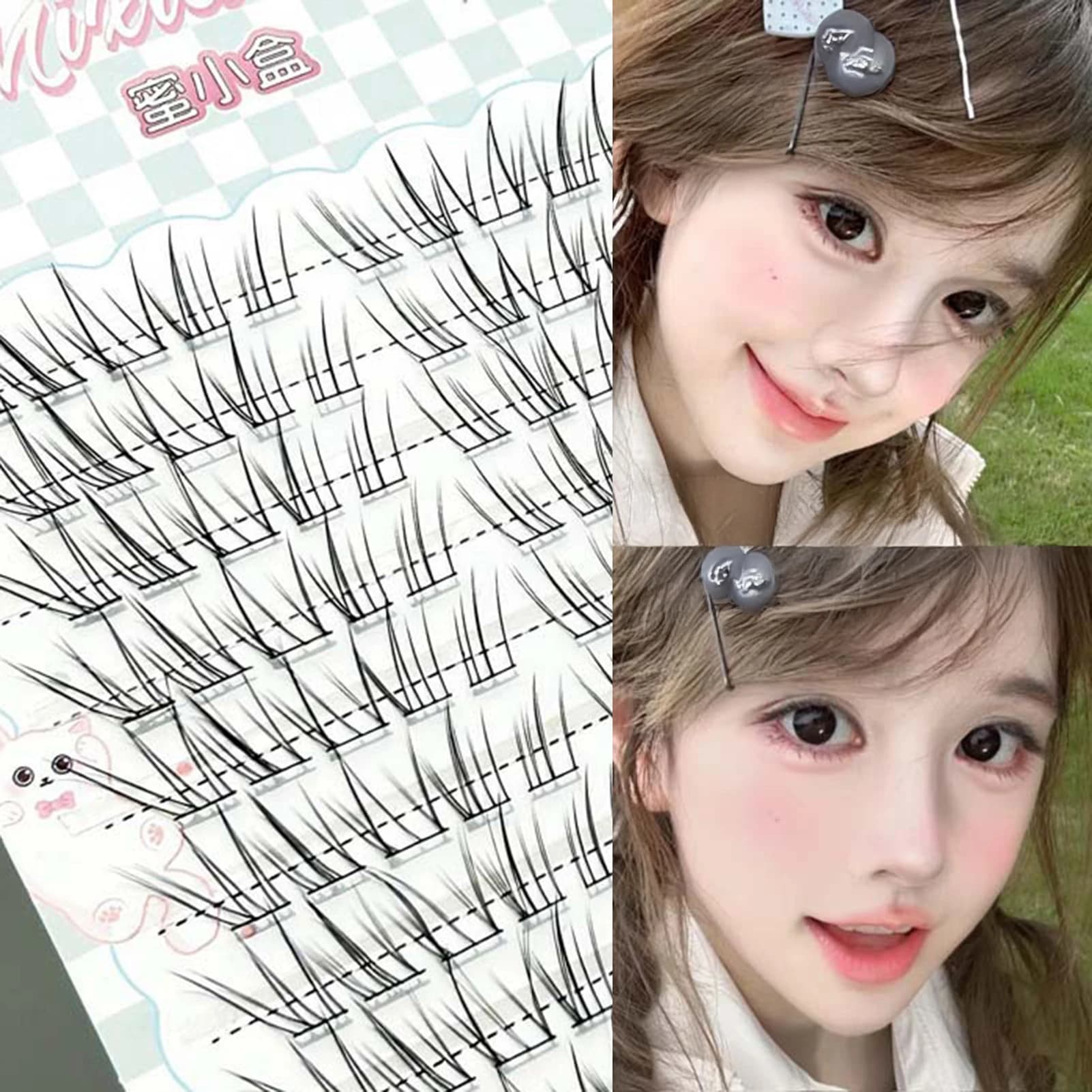 6/10rows Natural Deer Look False Eyelashes 10-12mm Mixed Length C Curl Lightweight Comfortable For Daily Makeup And Photography