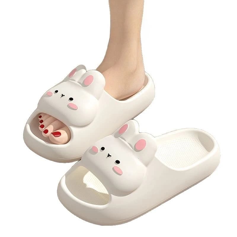Summer Women Cute Rabbit Cartoon EVA Slides Thick Soft Non Slip Comfort Bathroom Home Indoor Slippers
