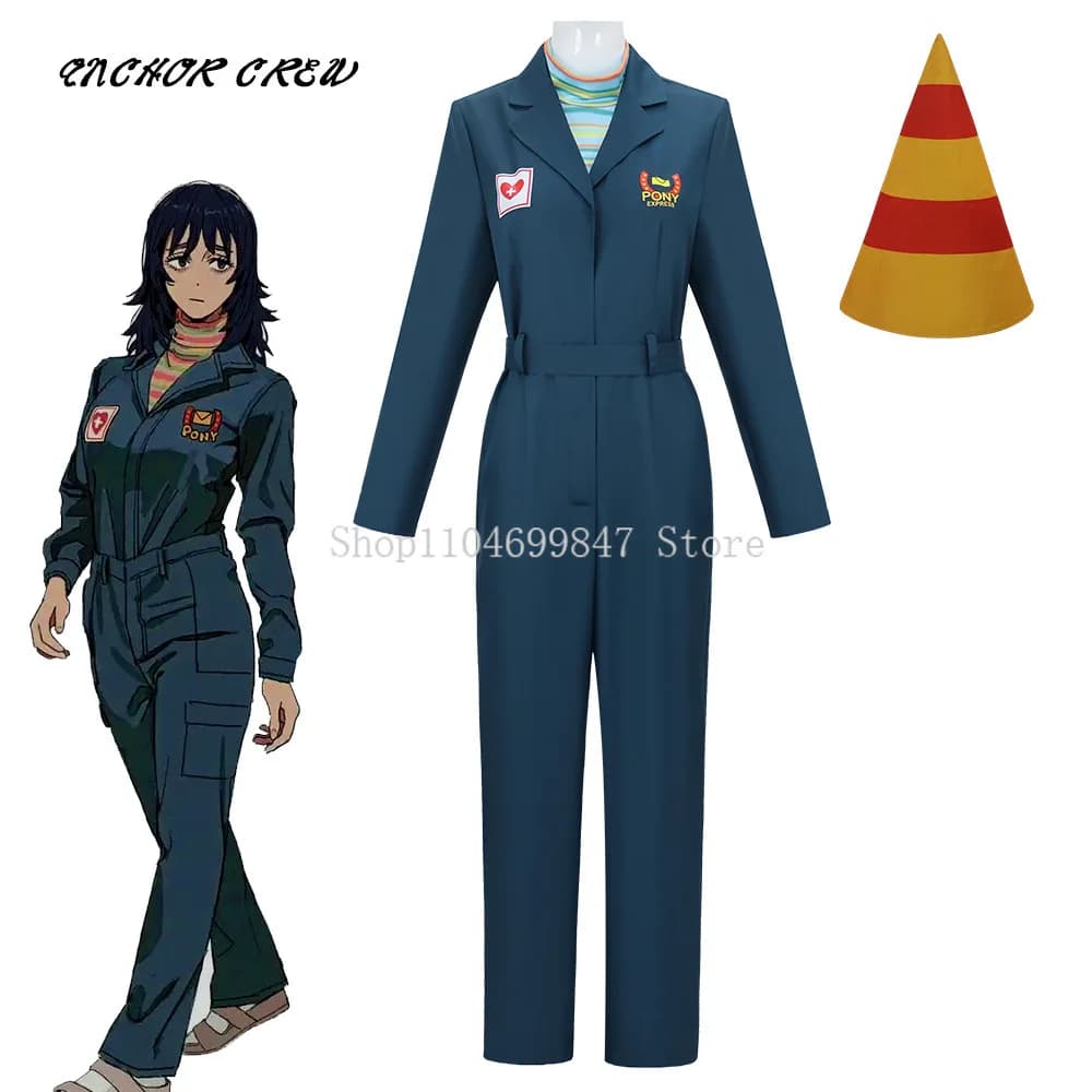 Gioco Anya Collutorio Marinaio Cosplay Outfit Tuta blu Cappello di compleanno Camicia Cintura Abito Costumi di Halloween per donne adulte