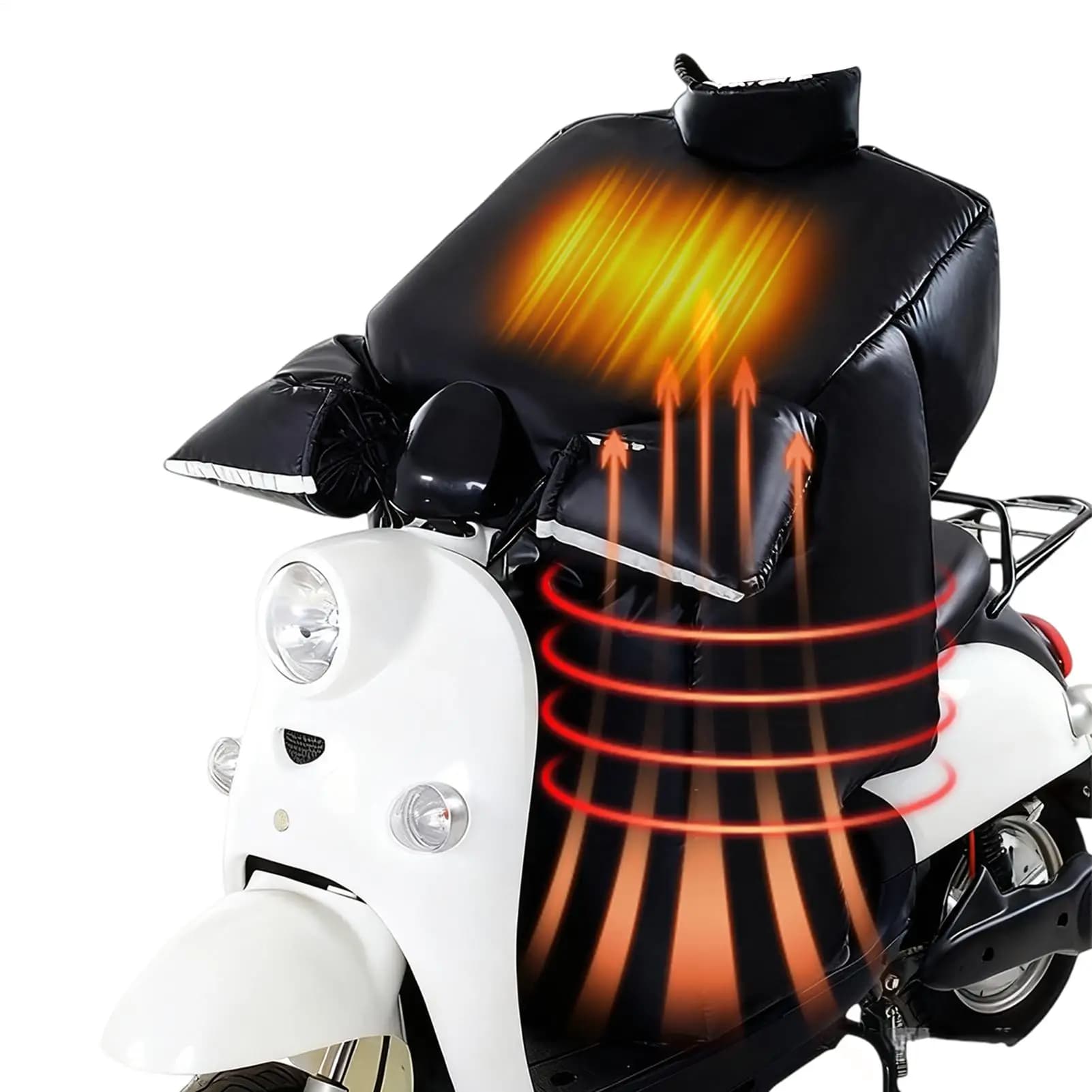 Copri grembiule per scooter Trapunta impermeabile Fodera in peluche Copri gamba antivento per moto con guanti per scooter invernale da donna
