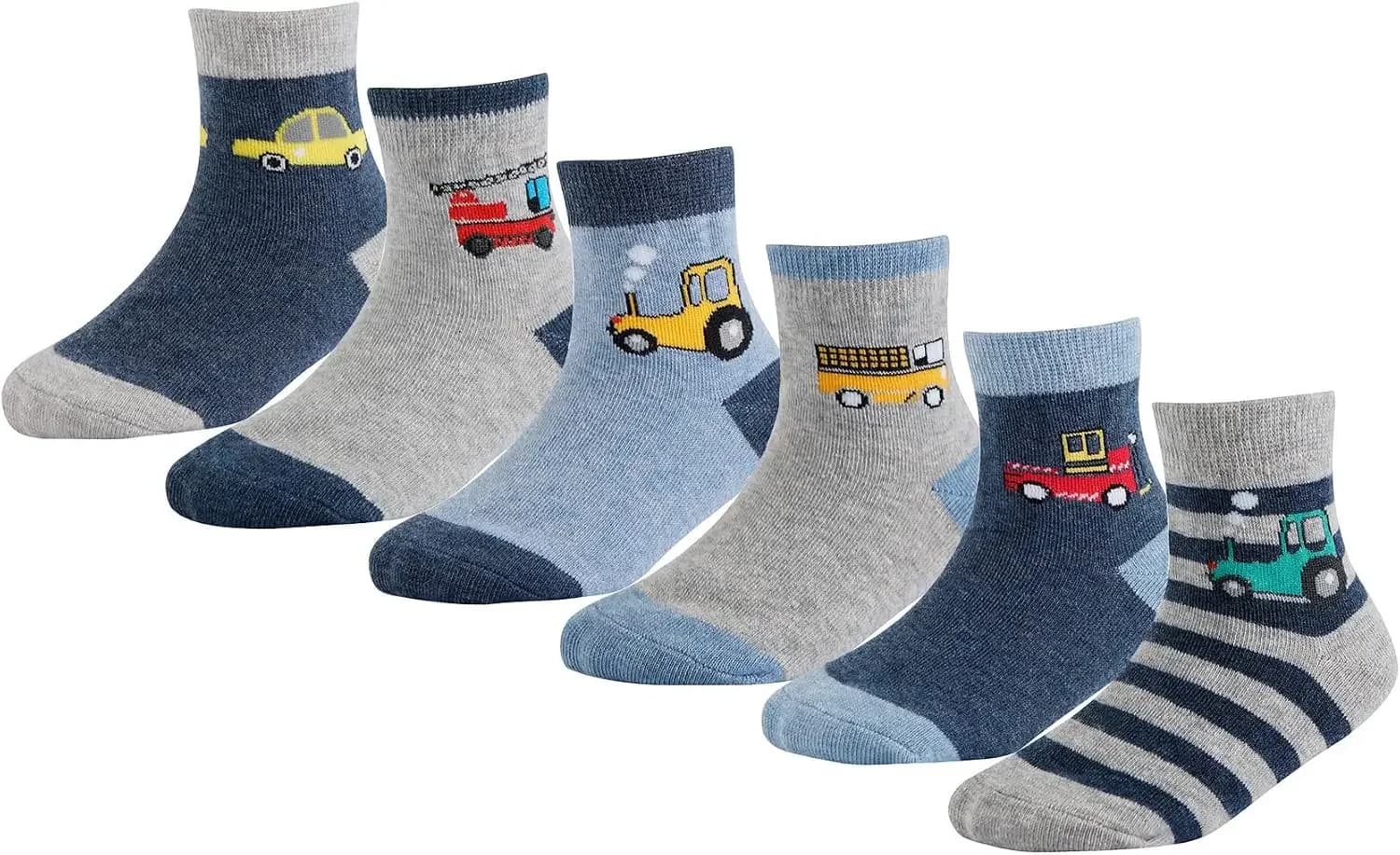 CHUNG Little Big Boys Cotton Dress Socks Crew Casual Dino Fun 2021 Spring Autumn Winter School Daily