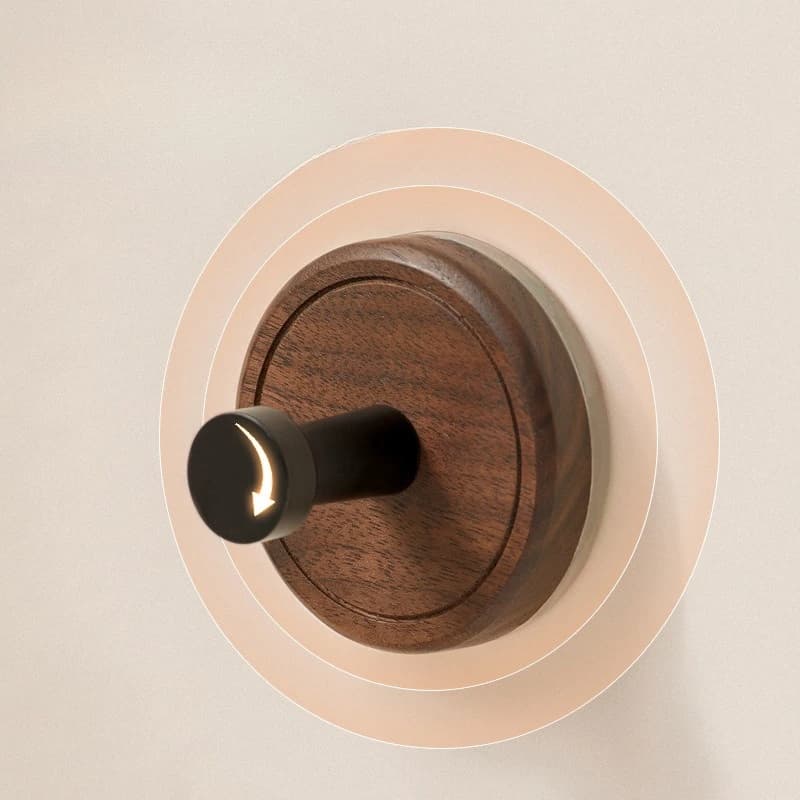 Gancio a ventosa, porta non perforata, gancio per vestiti, bagno, adesivo in legno di noce stile antico resistente e portante