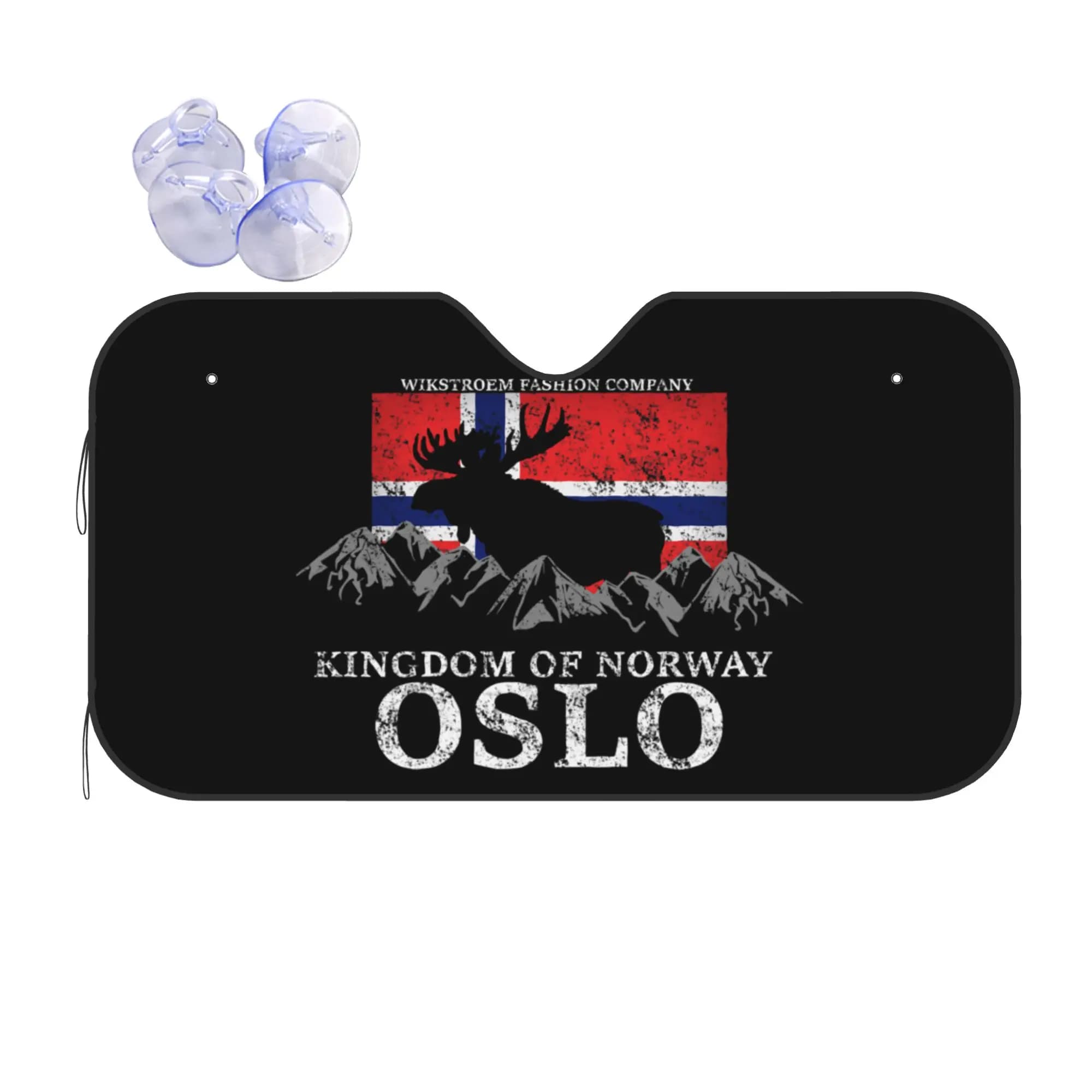 Wikstroem Norway Flag Car Front Windshield Sun Visor UV Protection Car Sun Shade Norwegian Flag Aluminum Foil Car Sunshade
