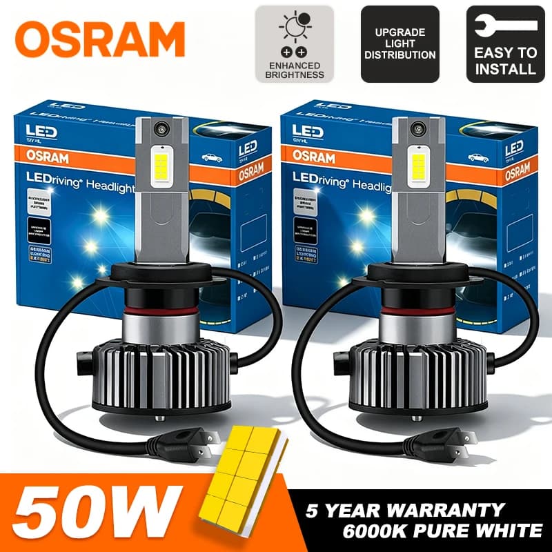 OSRAM 50W H7 H4 H11 Led Light Bulbs High Power Car Headlights H8 9005 HB3 9006 HB4 9012 HIR2 Fog Lamps H7 LED Turbo Error Free