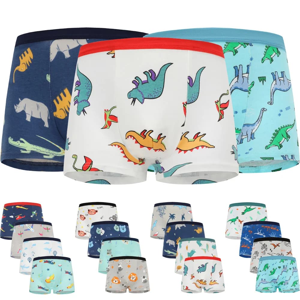 Ragazzi Boxer Slip Bambini Biancheria Intima di Cotone Baby Boy Mutande Adolescente Dinosauro Stampa Del Fumetto Morbida Mutandine Per Bambini 2-15Y 2024 Nuovo