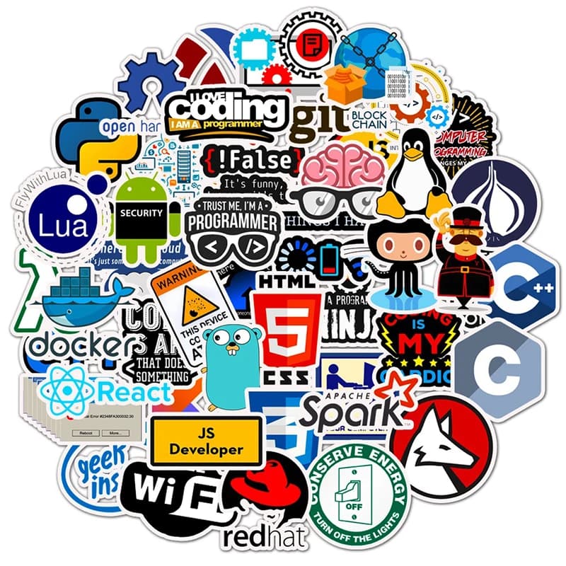 10/30/50PCS Kawaii Programming Sticker Aesthetic PVC Stationery Sketchbook Laptop Diary Scrapbook Supplies