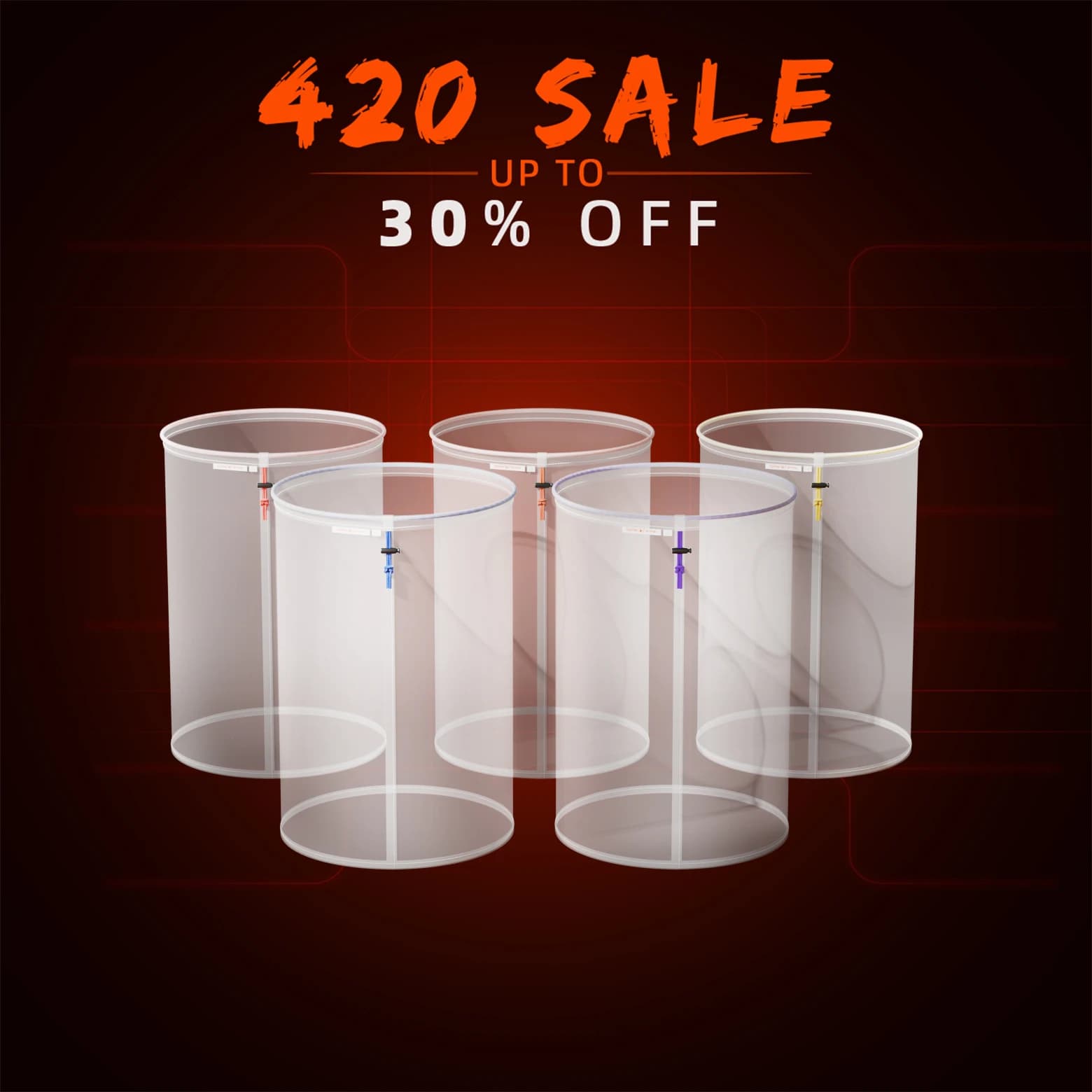 Confezione da 5 sacchetti filtro riutilizzabili interamente in rete Spider Farmer da 5 galloni | con schermo filtrante e custodia | 25-220 micron per piante
