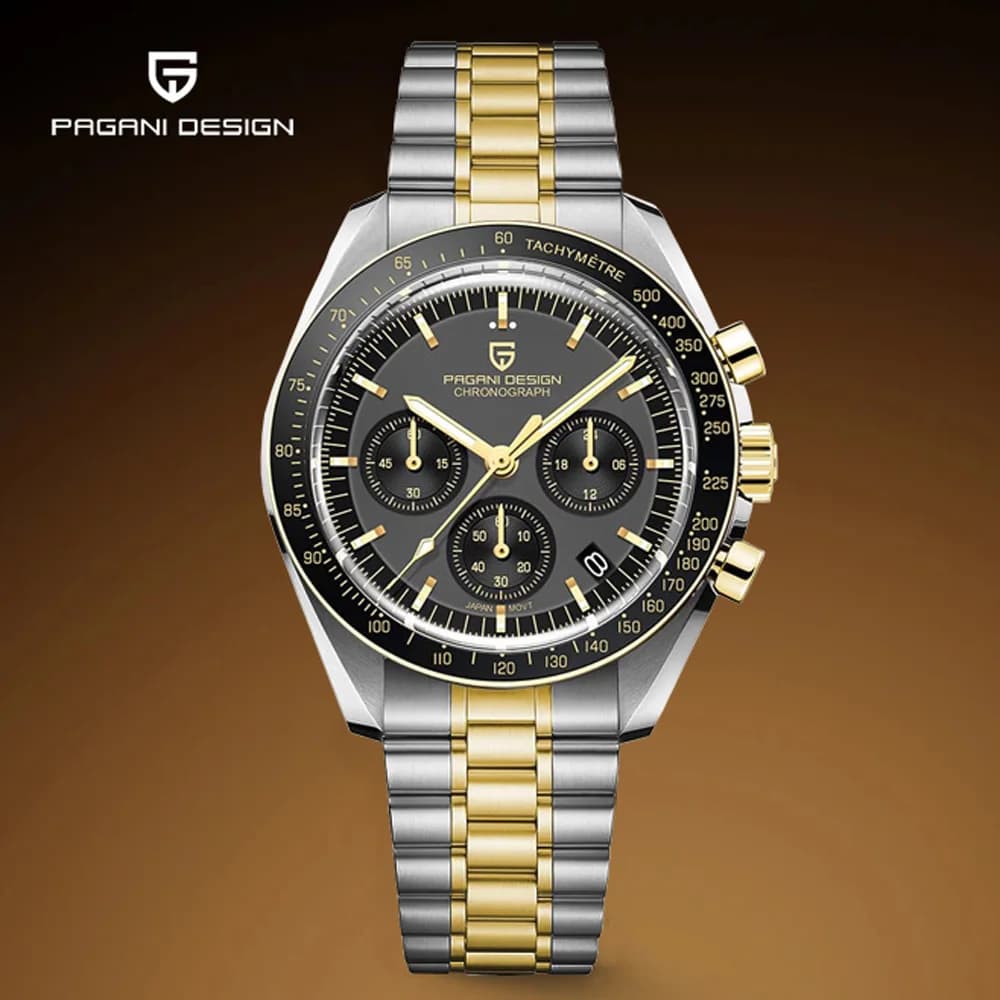 PAGANI DESIGN PD1701 Luxury men's watches in gold Quartz watches Chronograph VK63 Men's watch AR Watch with sapphire mirror Gifts