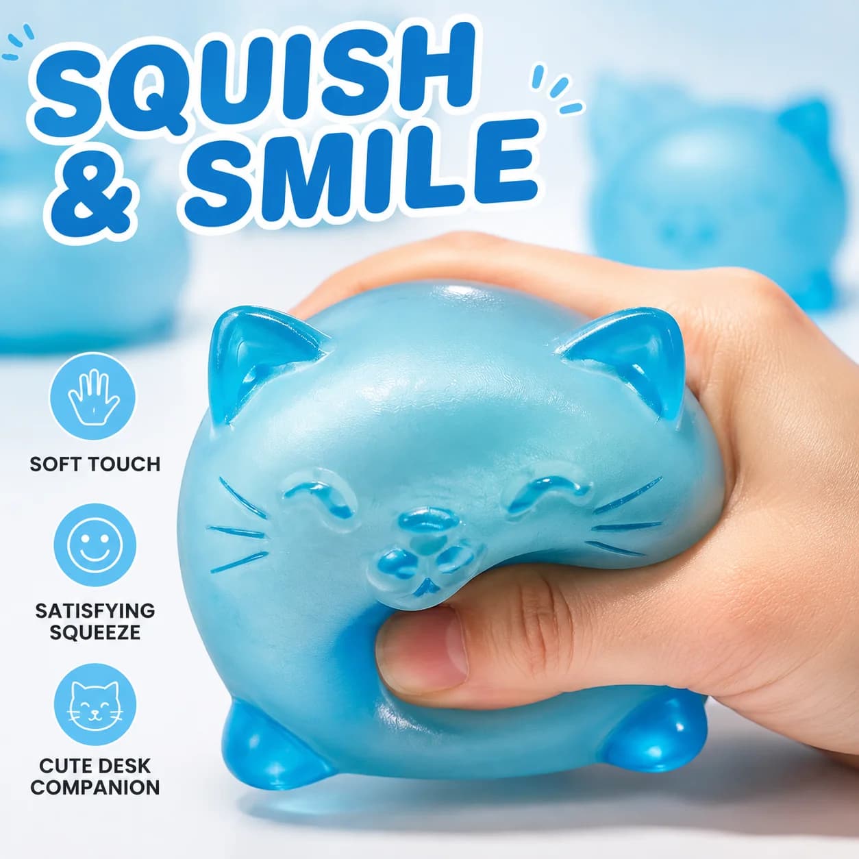 Sensory Fidget Toys Cute Mini Maltose Squishy Cat Slow Rise Stress Relief Ball Anti Anxiety Sensory Toys for Adults and Kids
