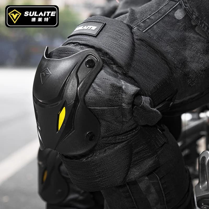 1 Paio di Protezioni per Ginocchia e Gomiti per Bici Elettrica, Moto, Motocross, Attrezzatura Protettiva Nera per Mountain Bike e Corse