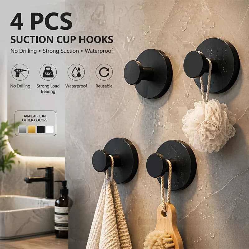 Vacuum Suction Cup Hooks Punch Free Bath Sucker Hook Wall Hook Hanger Glass Kitchen Bathroom Hooks For Towel Handbag JJ2088DS