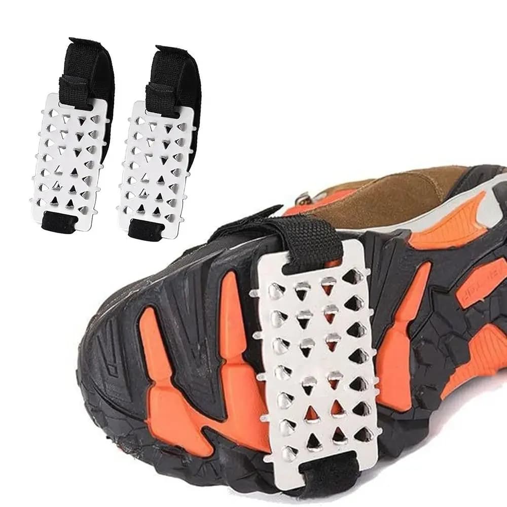 1 Paio di Ramponi con 26 Punte in Acciaio Inox Antiscivolo Copriscarpe con Punte per Neve per Uomo e Donna Scarponi da Trekking e Scarpe