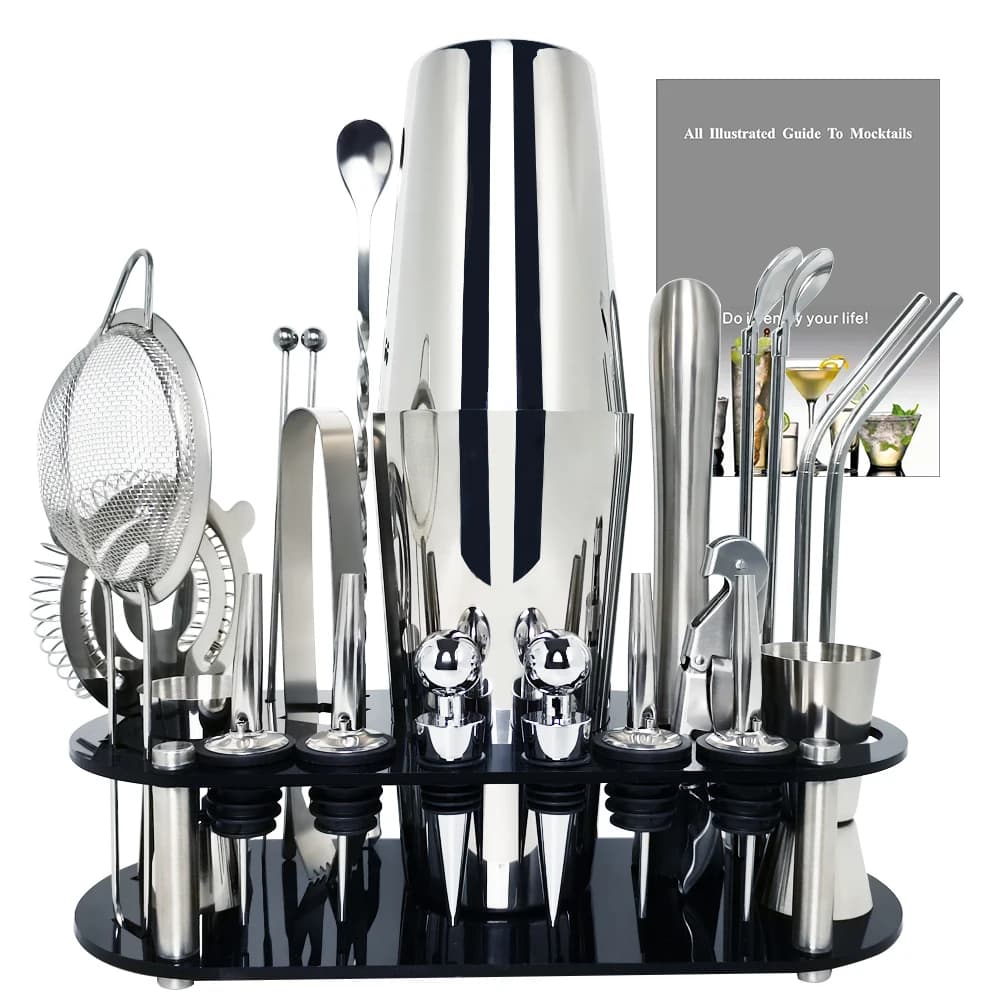 13-22 pz 750ml 600ml Boston Cocktail Shaker Bar Tools Wine Mixer Set barman Cocktail Shaker Tool Kit con supporto