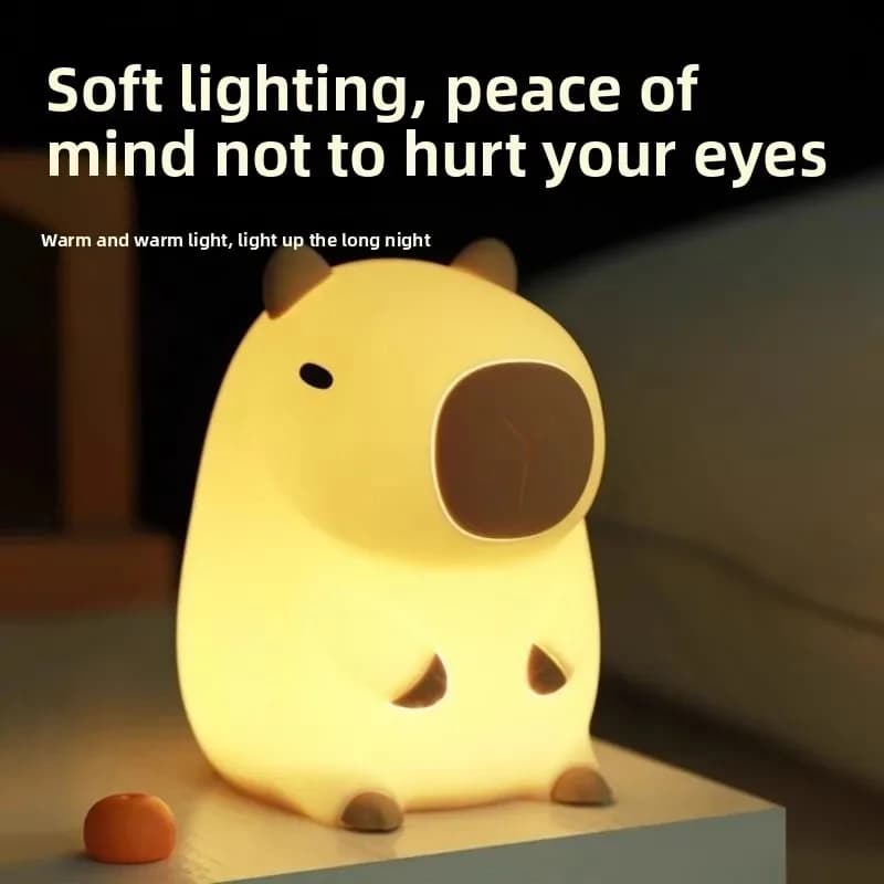 New Arrival Capybara Night Light Silicone decorative ornament Creative gift Environmental lamp for home decoration Bedroom Desk Atmosphere