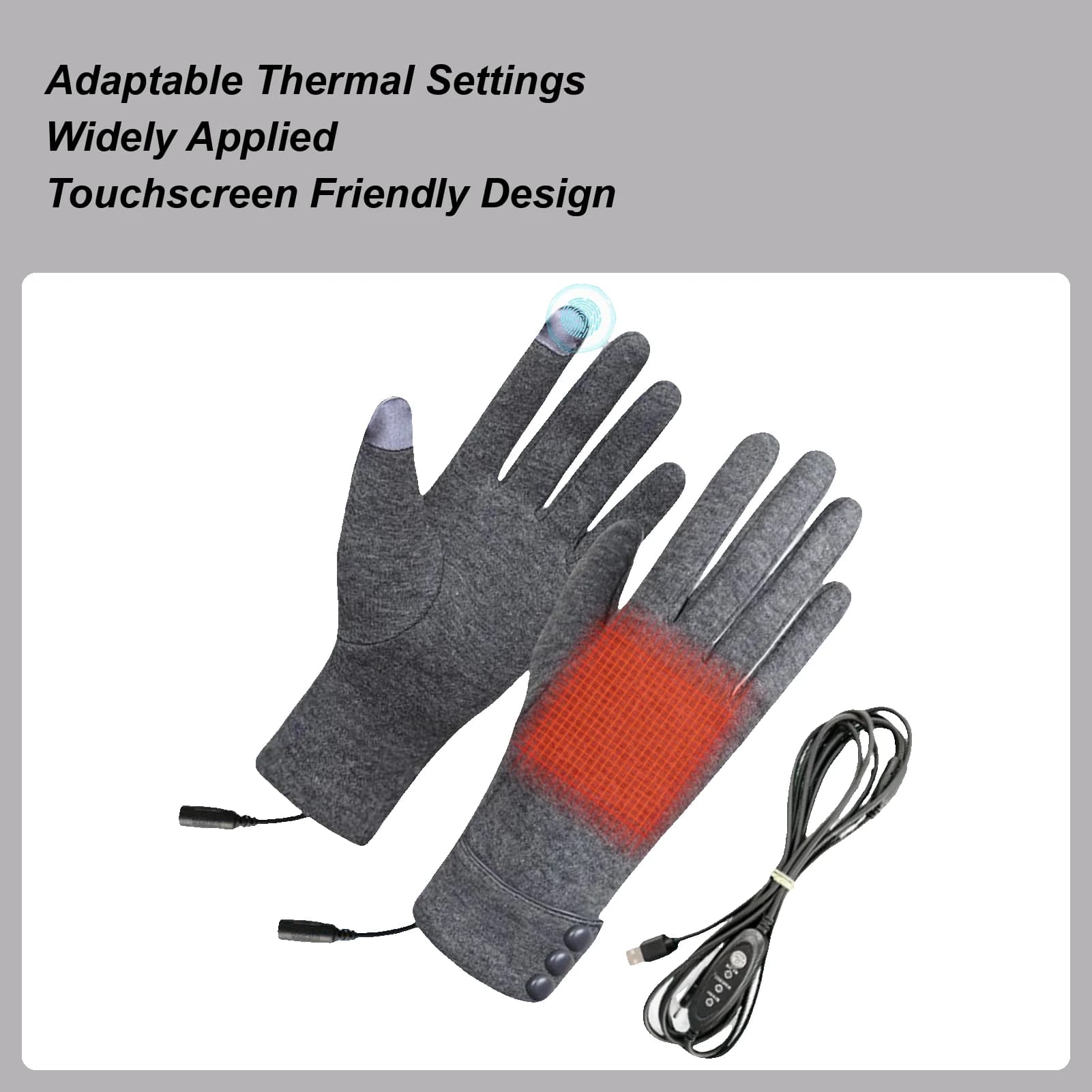 3 Level USB Windproof Electric Gloves Daily Cycling Supplies Outdoor Work Winter Sports