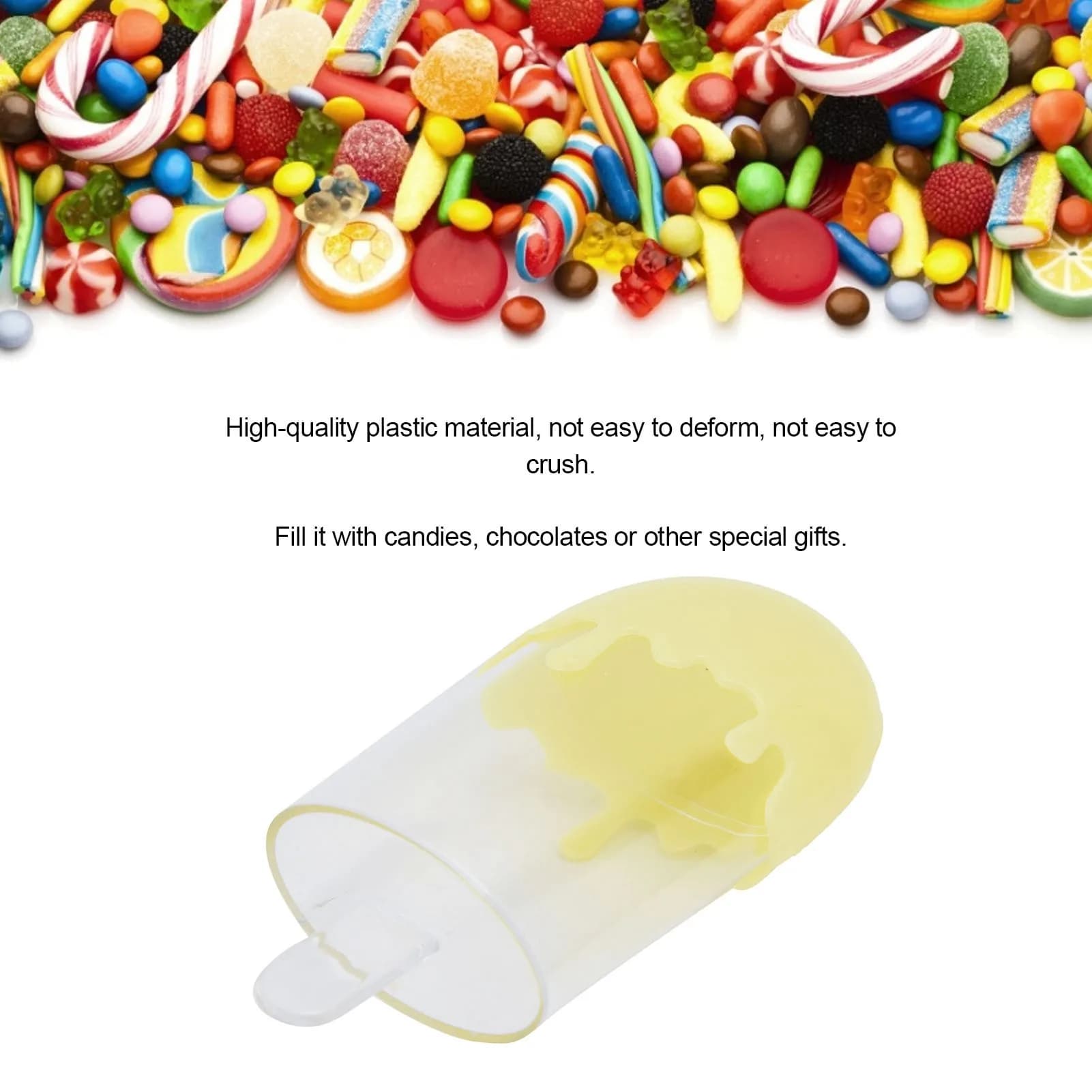 12Pcs Ice Cream Shape Plastic Candy Box Container Decorative Wedding Party Supplies for Sweets Treats Storage