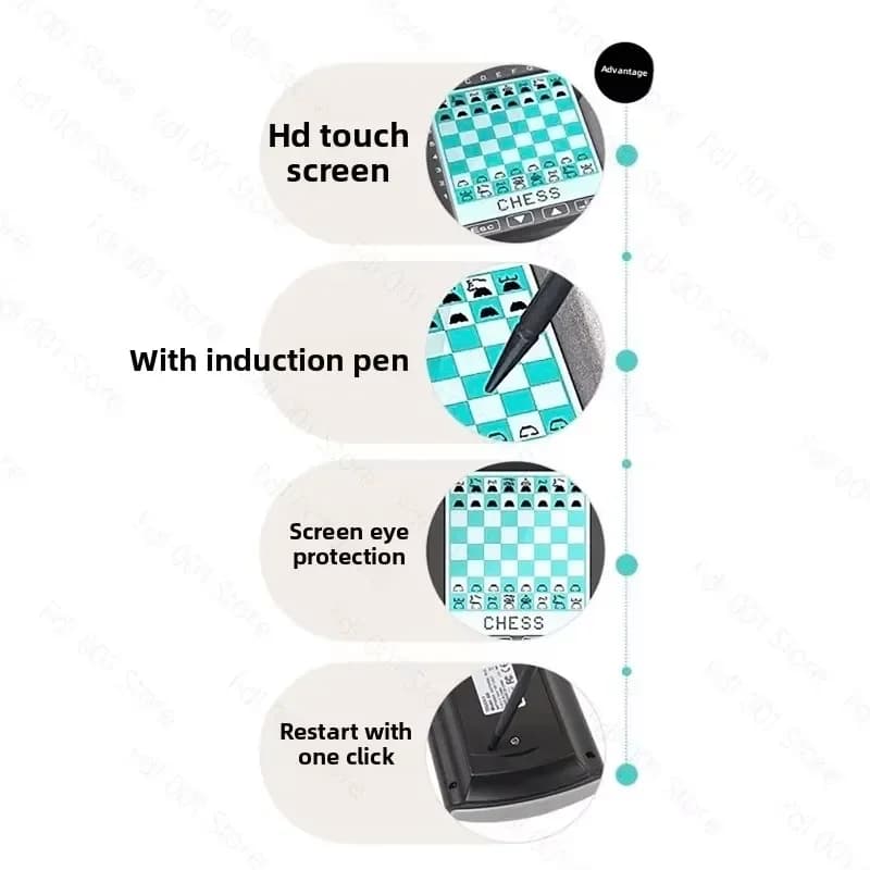 for 8 in 1 Handheld Electronic Chess Set AI Training Travel Portable Gift