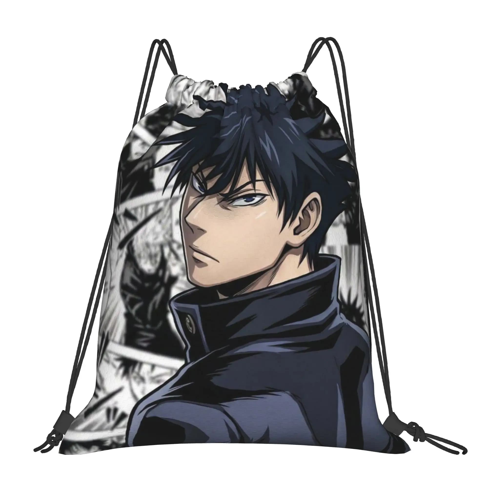 Megumi Fushiguro (18) Jujutsu Kaisen Portable Hiking Drawstring Backpack Riding Backpack Gym Shoes Drawstring Bags
