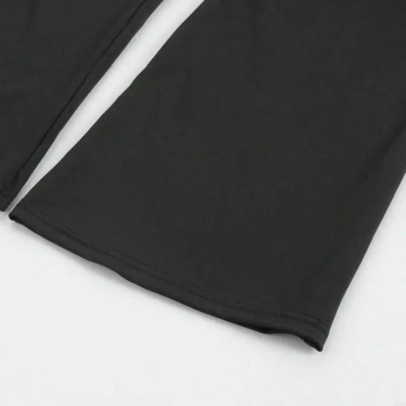 77HE Leggings svasati da donna, sollevamento del sedere, a V, fondo, taglio a stivale, per l'esercizio fisico