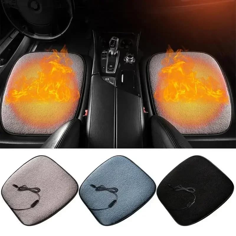 Coprisedile per auto riscaldato invernale Cuscino riscaldato Ricarica USB Cuscino per sedile riscaldato per ufficio Cuscino caldo Cuscini riscaldanti in lana d'agnello