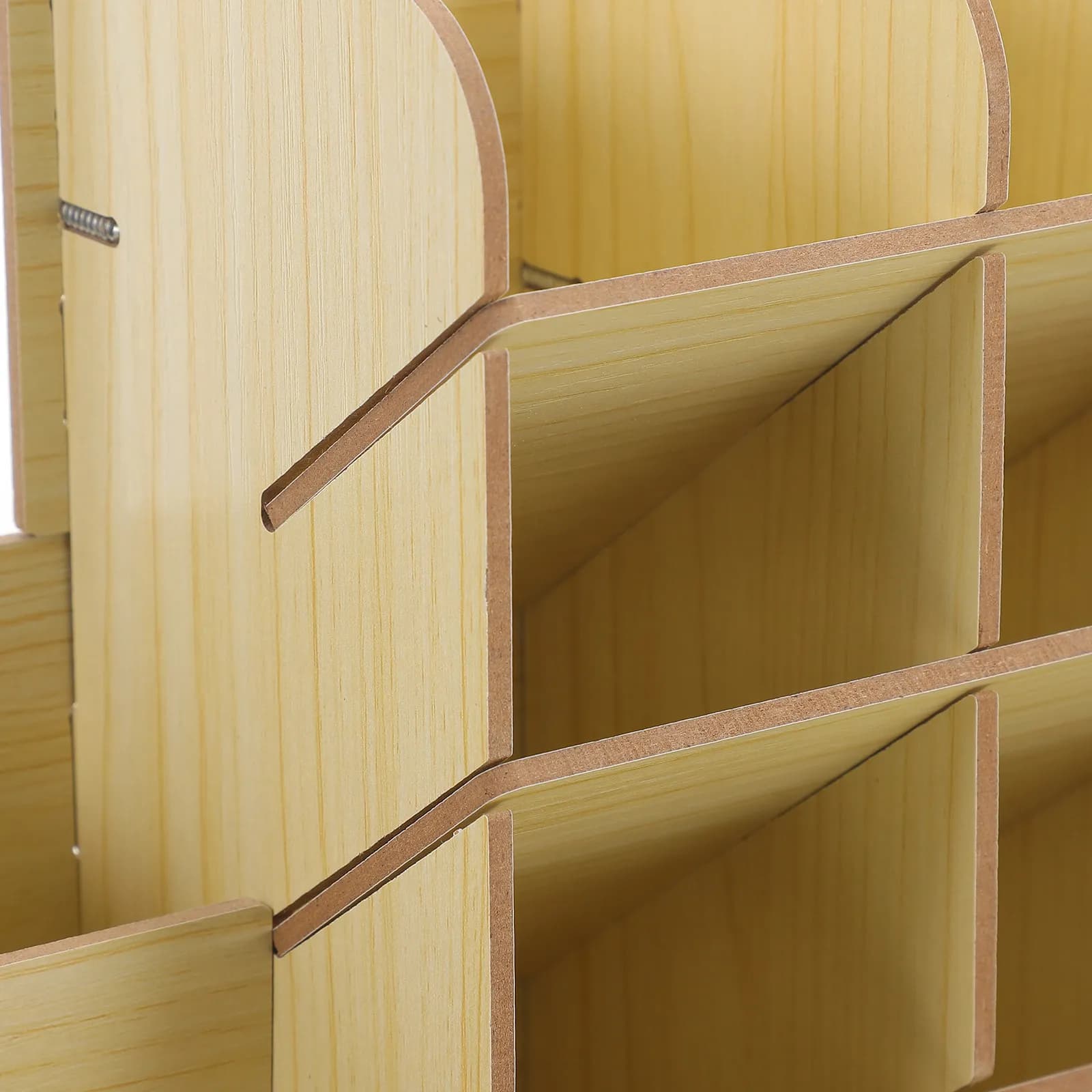 Organizer da Scrivania in Legno con Scomparti Multipli per Penne, Pennarelli, Forbici, Quaderni, Graffette, Elastici