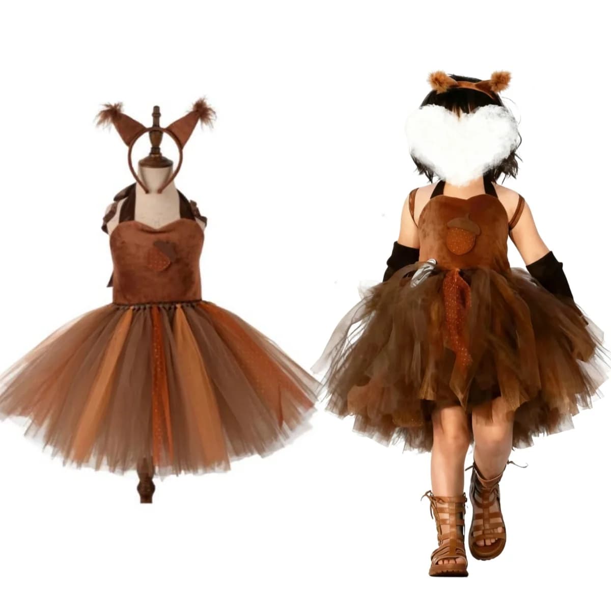 Halloween Animal Squirrel Cosplay Dress Girls Festival Stage Performance Animal Cosplay Sets Fairy Tale Theme Party Costume