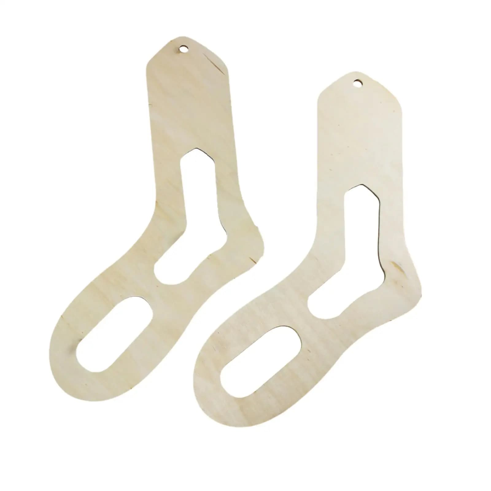 1 Pair Wooden Sock Blocker Stocking Display Handmade Hand Knitting Mold Tool