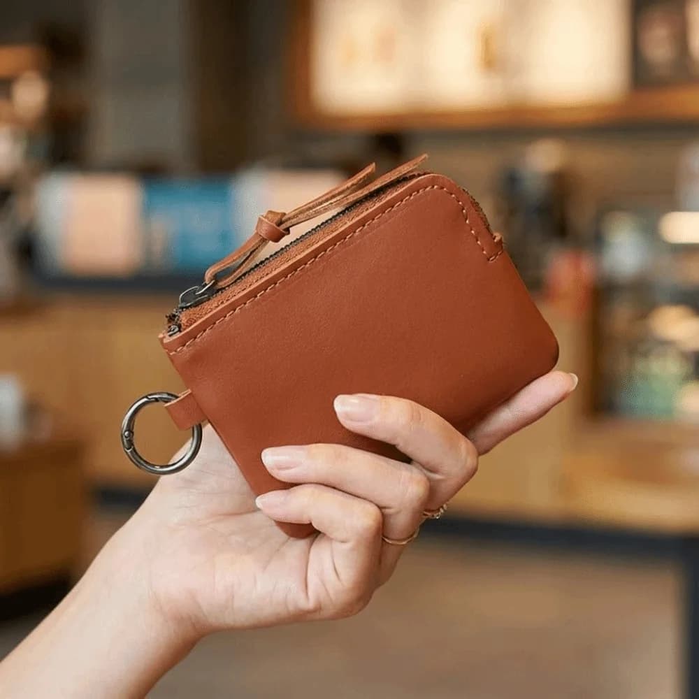 Simple PU Hanging Neck Wallets Soft Retro Key Holder Purse Portable Exquisite Men's Money Pouch Travel