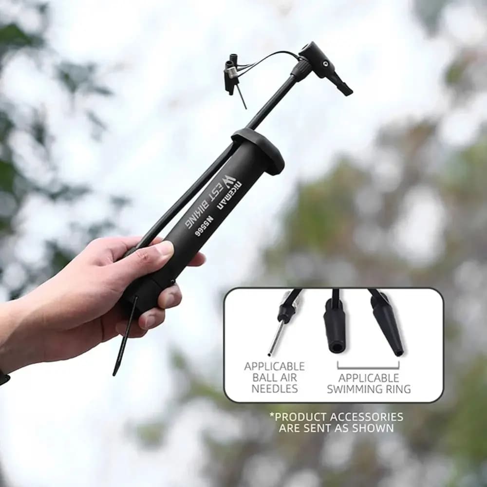 Pompa d'aria per bici in acciaio PP durevole Pompa d'aria manuale leggera nera rossa blu gialla Gonfiatore per pneumatici per bici portatile