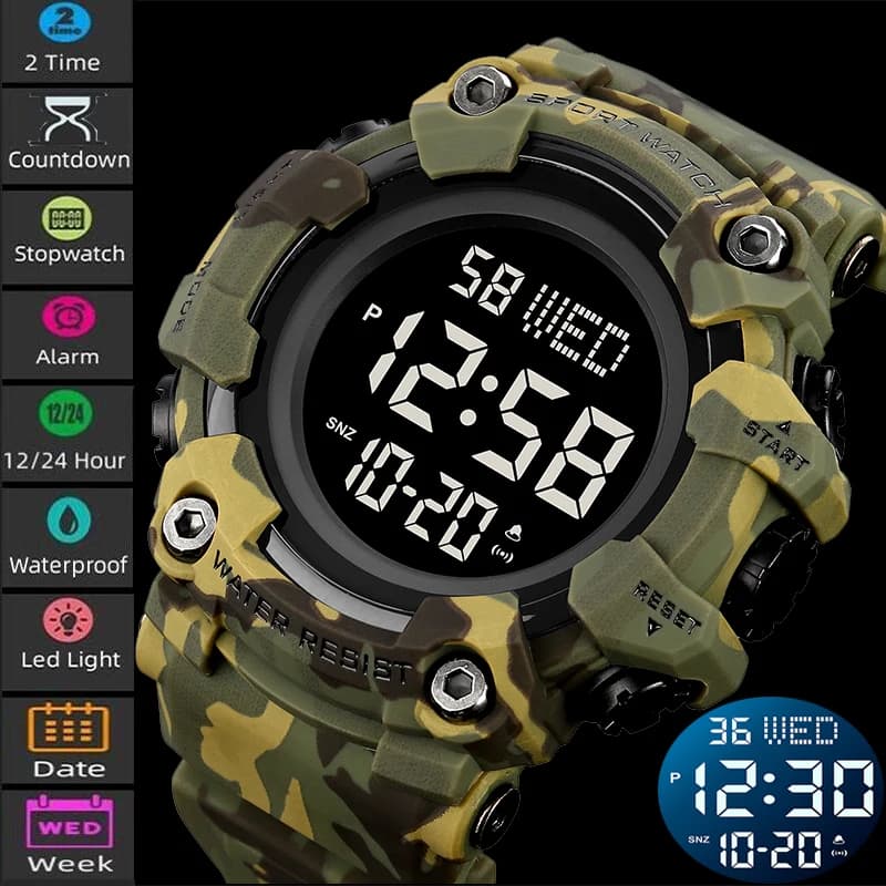 Skmei Men's Luxury Fashion Sport Watches Waterproof Dual Time Watch Wrist Watch With Big Dial Reloj Hombre