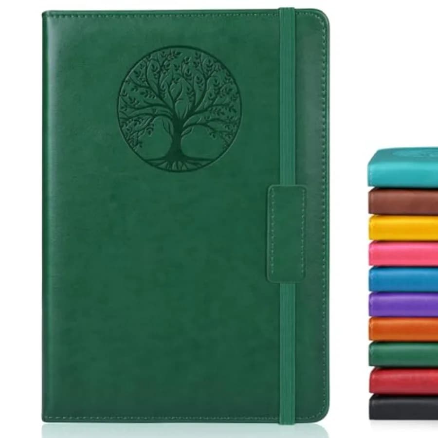 Blank Journal Notebook for Women Men, Hardcover Leather Sketchbook 5.7"×8.3", 140 Pages Unlined Sketch book for Drawing, Writin