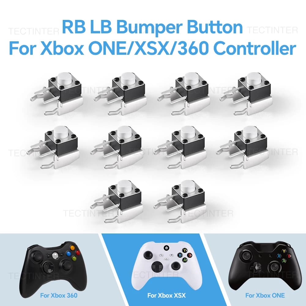 Pulsanti Tattili di Ricambio RB LB per Controller Xbox Series X/S/Xbox One S Elite, Parti di Riparazione e Accessori per Gamepad