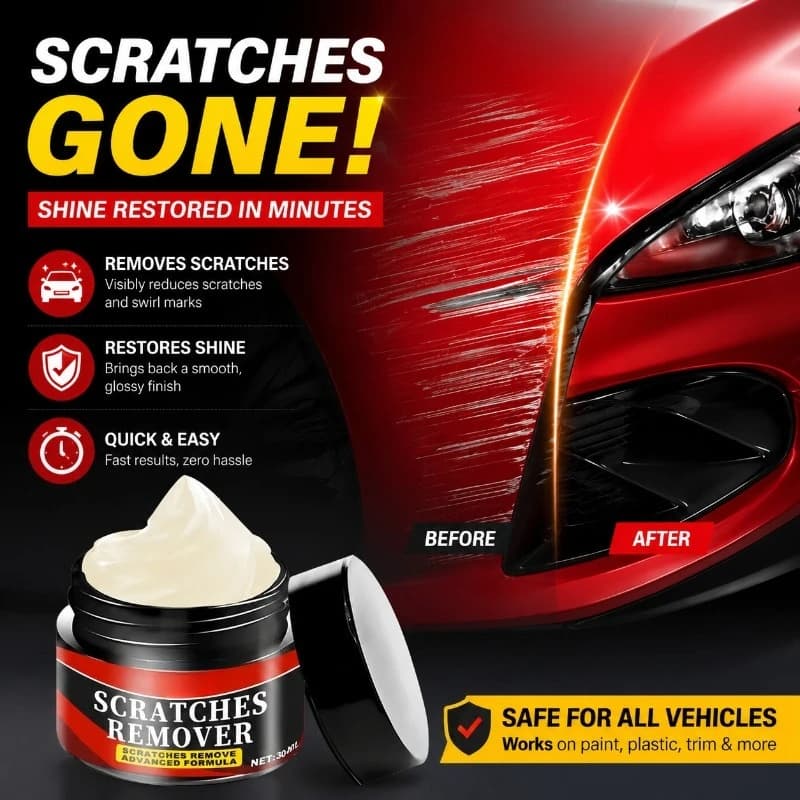 Car Scratch Repair Wax Cream for Polishing, Scratch Removal & Quick Shine Restoration on All Vehicles, Including Plastic