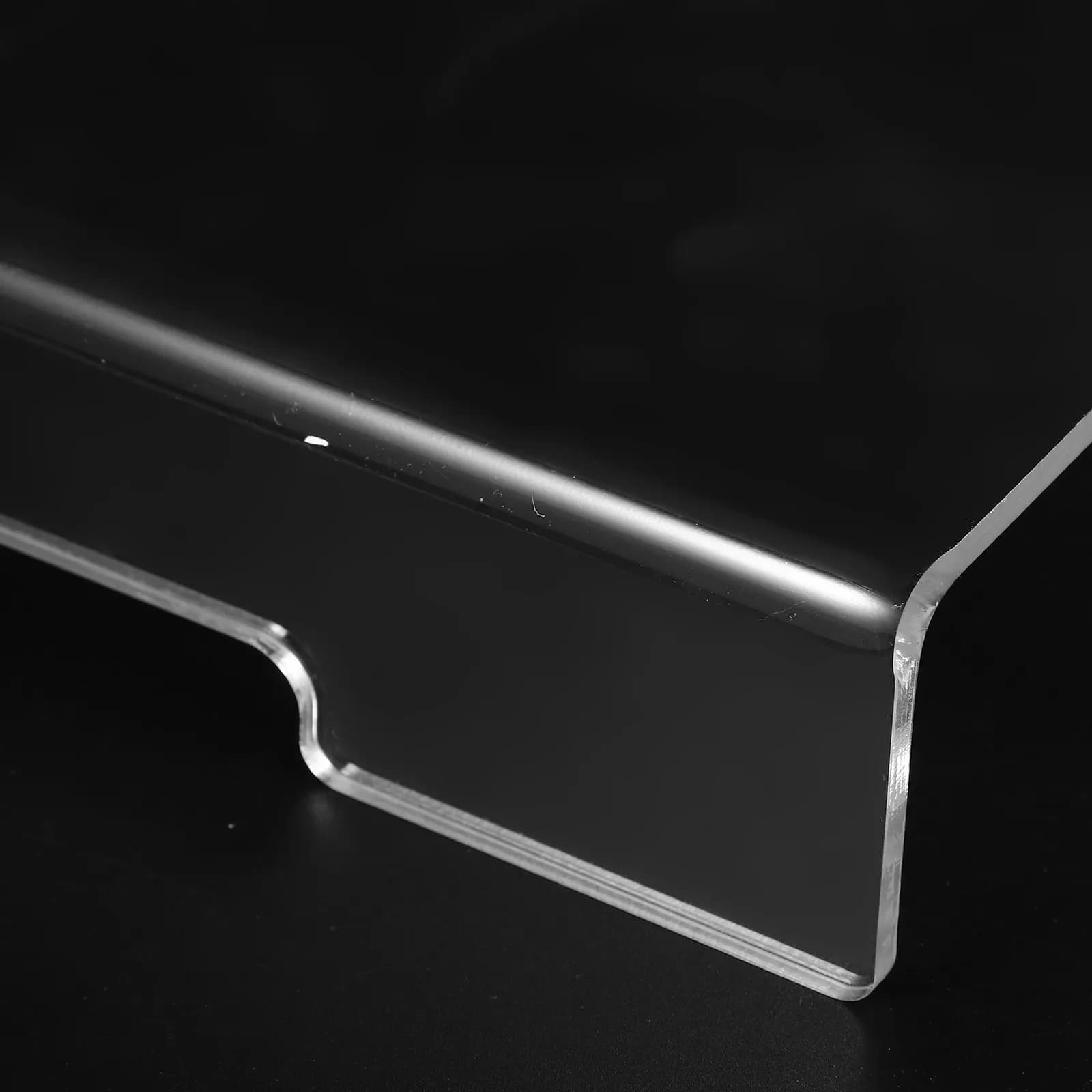 Supporto per Monitor con Ripiano Portaoggetti, Organizzatore da Scrivania Rialzato per Laptop e Schermo, in Metallo e Acrilico Resistente