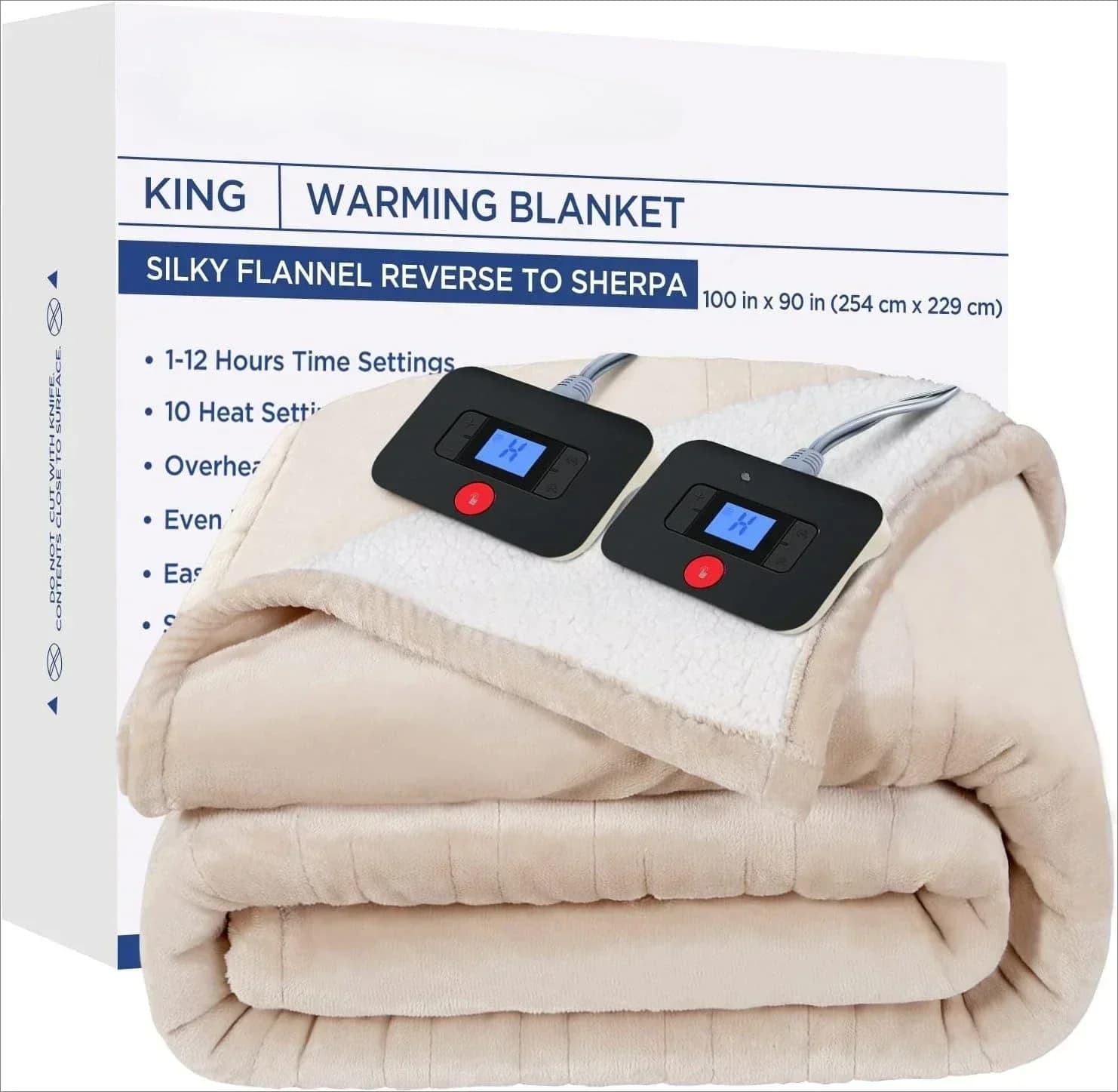 Offerta Speciale, Scorte Limitate! Coperta Elettrica King Size, Coperta Riscaldante con 10 Livelli di Calore e Durata di Riscaldamento da 1 a 12 Ore