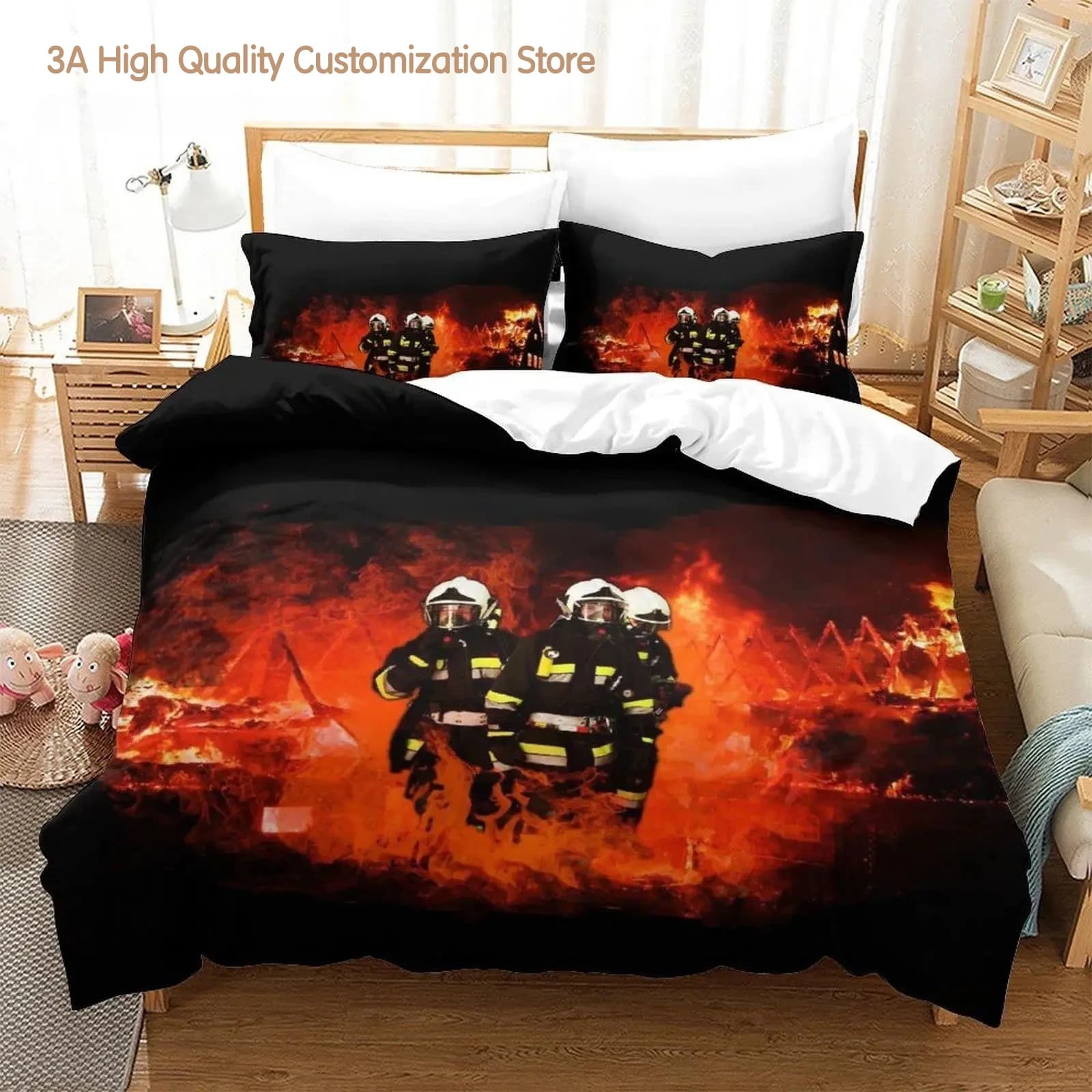 Nuovo pompiere Salvataggio Set biancheria da letto Singolo Twin Completo Queen King Size Set letto Aldult Ragazzi Camera da letto Set copripiumino Set lenzuola 3D