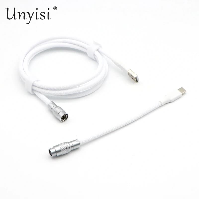 Cavo USB-A a USB-C tipo C a doppia manica Paracord e PET per tastiera meccanica con aviatore YC8.