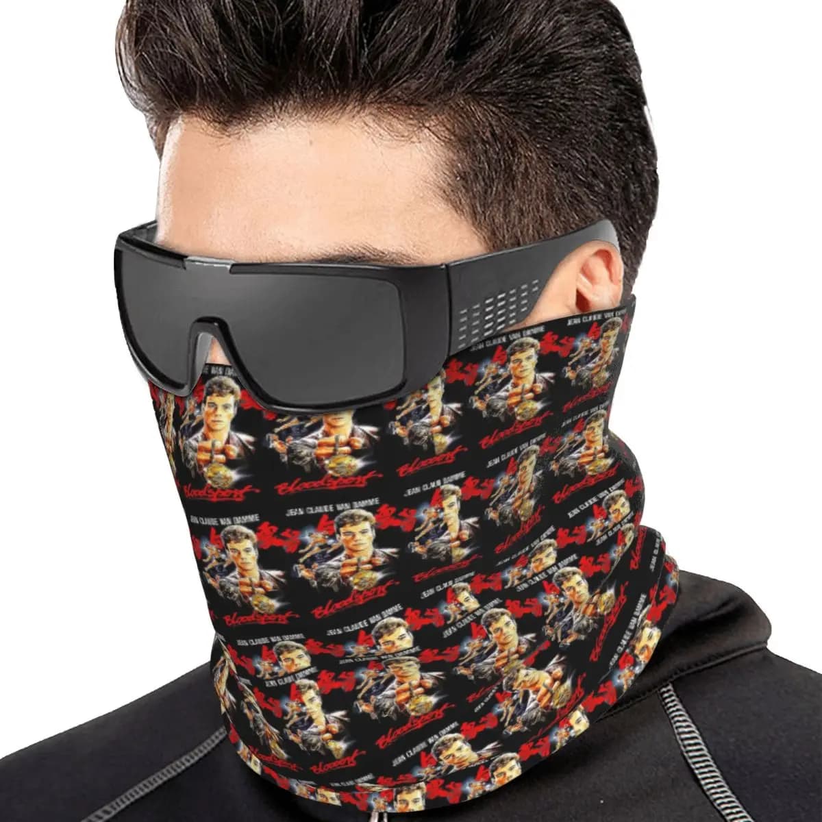 Bloodsport-Jean Claude Van Damme Frank Dux Multifunctional Elastic Neck Gaiter Dust Proof Face Cover Bandana Unisex for Cycling