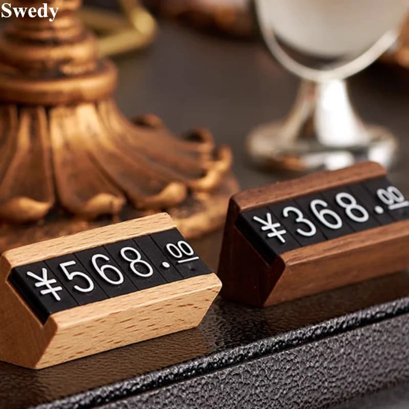 10 Pezzi/Lotto Espositore in Legno per Cartellini Prezzi, Porta Etichette per Pane, Cartellini Pubblicitari, Mini Menu in Euro/Dollari, Supporto per Cartellini Prezzi in Carta