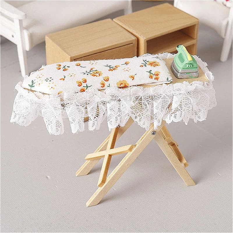 Set di tavole in miniatura per casa delle bambole in scala 1:12 da 1 pezzo con gancio e mobili per casetta da gioco in ferro, accessori per ornamenti
