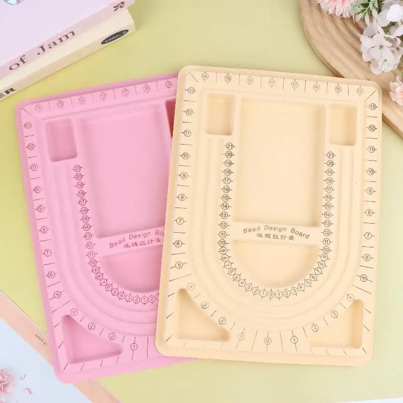 U Shape Bead Design Board With Scale Anti Slip Jewelry Making Tray DIY Beading Layout Plate For Bracelet Necklace Crafts